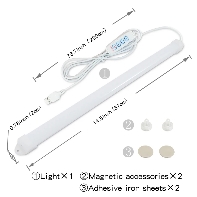 Oświetlenie LED pod szafką Wtyczka lampy USB Możliwość przyciemniania 3-miana koloru Lampka nocna LED Oświetlenie kuchni i sypialni z paskiem magnetycznym