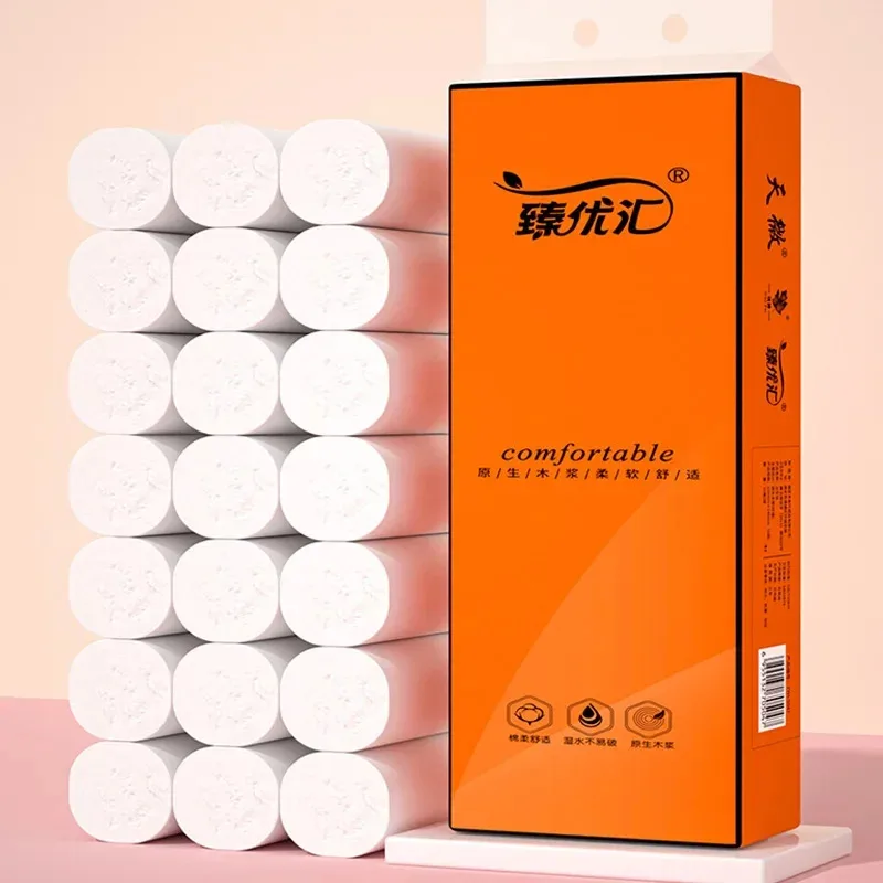 48 rolls of household toilet paper hand towel toilet paper integral paper towel log rolls coreless rolls