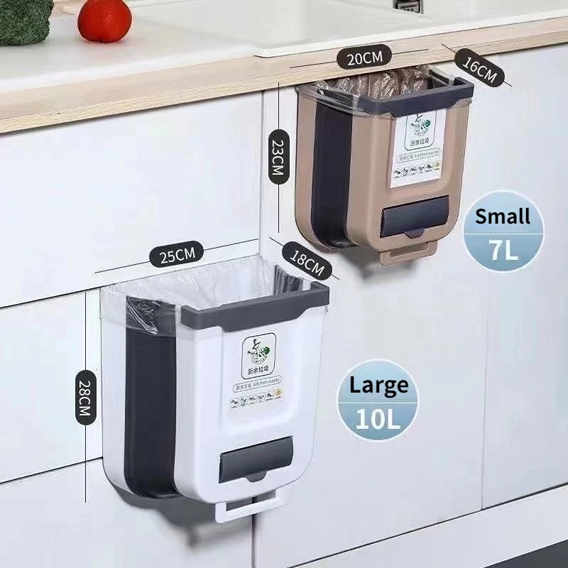 Hanging Trash Bin Foldable Storage Garbage Counter Cabinet Wall Mounted Can Camping Portable Caravan Motorhome Car