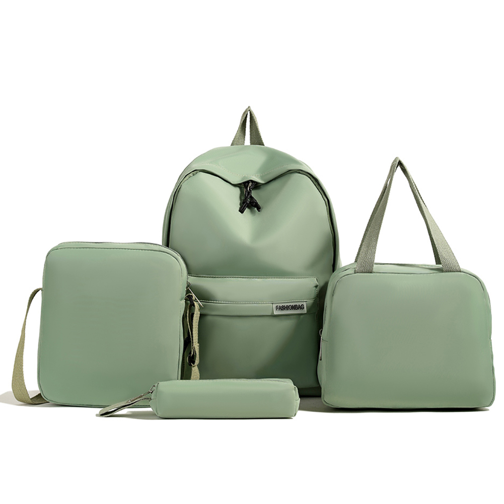 4Pcs Backpack Set Primary Students Backpack Large Capacity Solid Color Lunch Bag Waterproof Fashion Crossbody Bag for Boys Girls