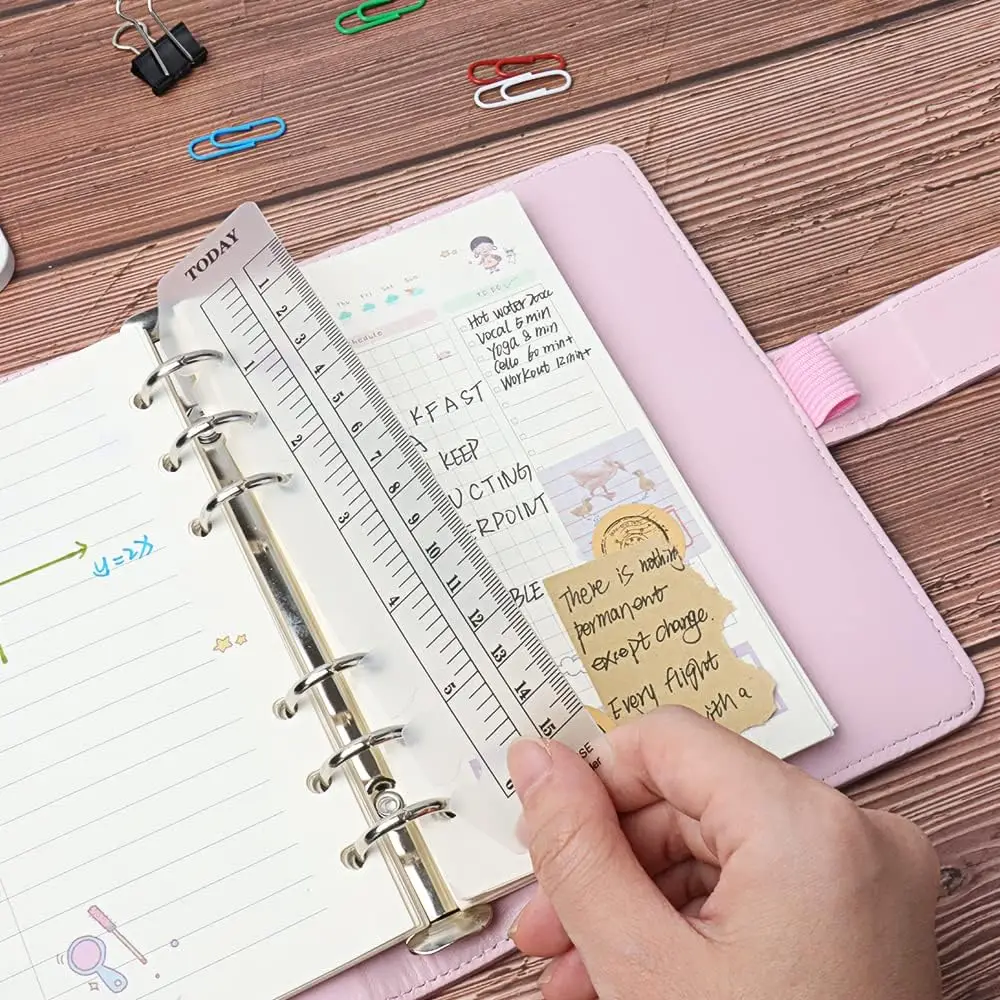 1pc PVC Spacer Soft Lineal verdickt Handbuch Lesezeichen Lineal a5 a6 Lose blatt Notebook Peripherie Standard 6-Loch Skala Lineal