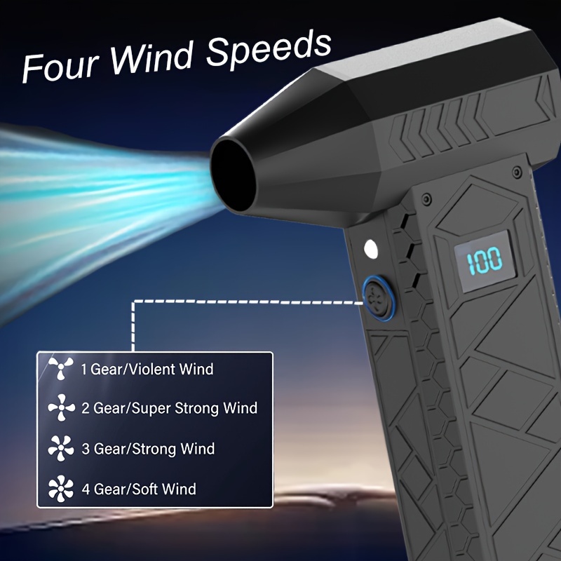 180000RPM Mini Turbo Jet Fan Electric Air Duster Adjustable wind speed Turbo Violent Blower Rechargeable with Light Car Cleaning