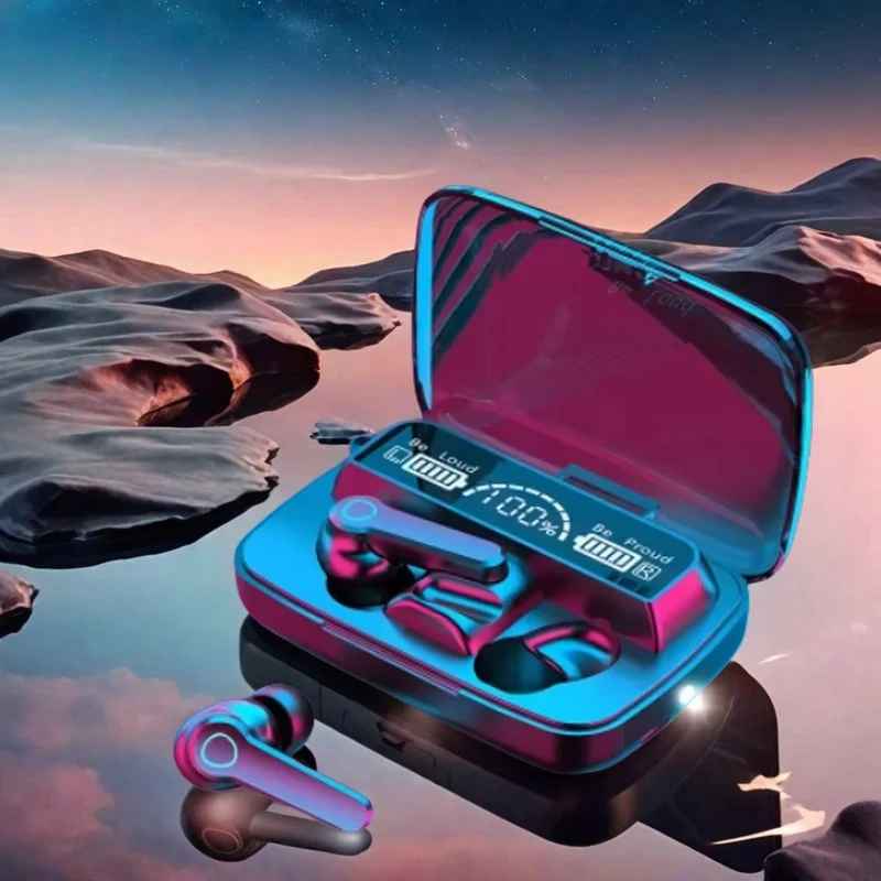 Nuove cuffie Bluetooth TWS 5.3 Cuffie wireless ad alta fedeltà 9D Cuffie con display digitale impermeabile touch con microfono