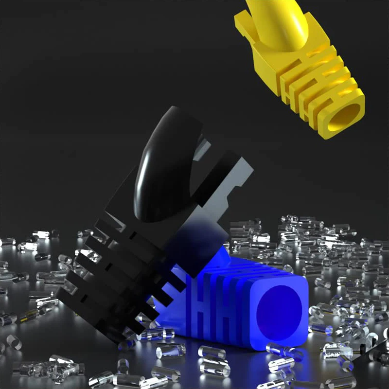 ZoeRax 100 шт. Cat5E CAT6 RJ45 сетевой кабель Ethernet сброс натяжения ботинки кабеля Соединительный разъем крышка