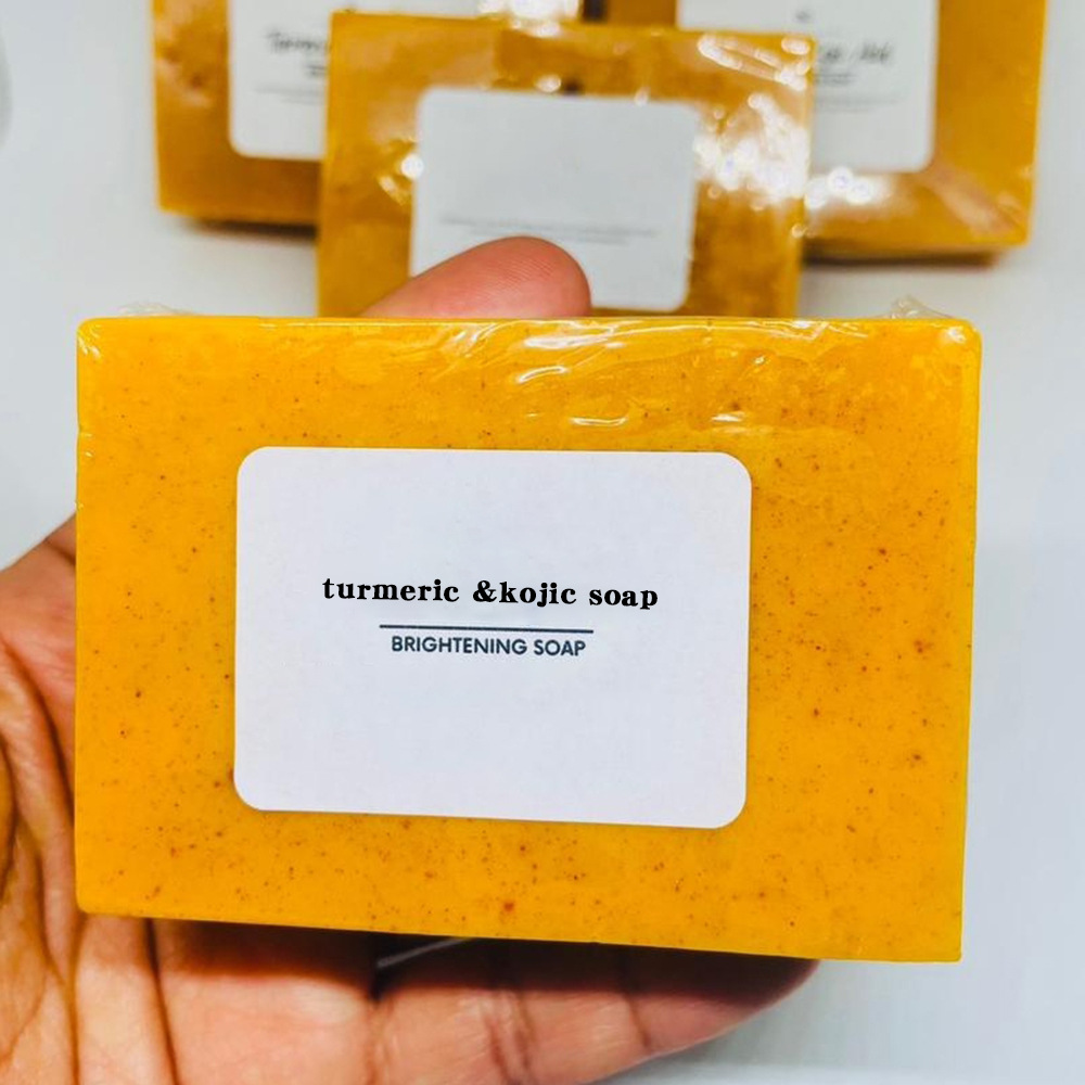 100 g de jabón hecho a mano de cúrcuma, jabón de ácido kójico de limón, jabón de ducha y facial