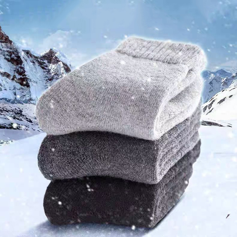 6 Đôi Tất Len Mùa Đông Vớ Nam Đôi Tất Cao Cổ Siêu Dày Hơn Chắc Chắn Tất Merino Sang Trọng Nữ Chống Lạnh tuyết Terry Tất