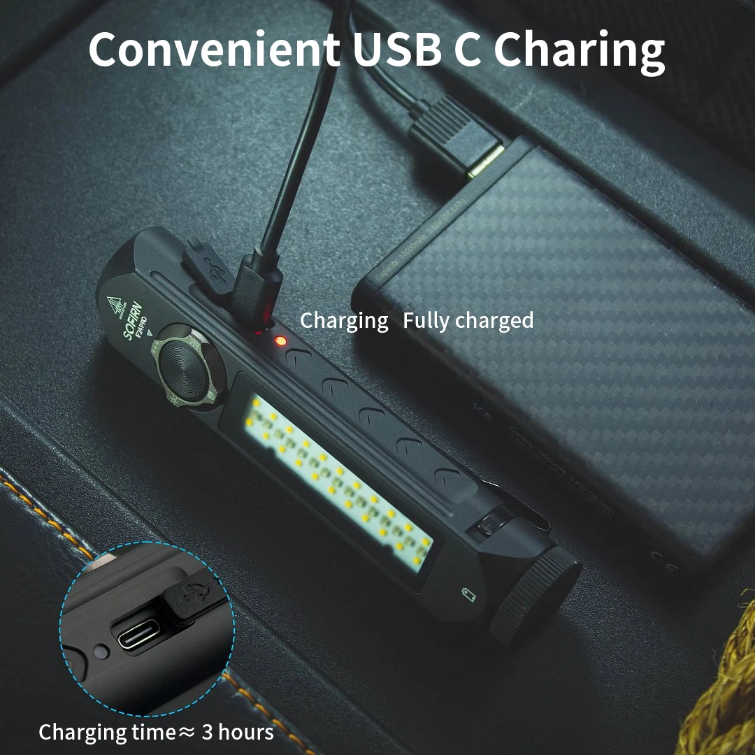 Sofirn IF24 PRO RGB Light 1800lm 340m SFT40 Buck Driver 18650 USB C Rechargeable Flashlights Flood Spot with Magnetic