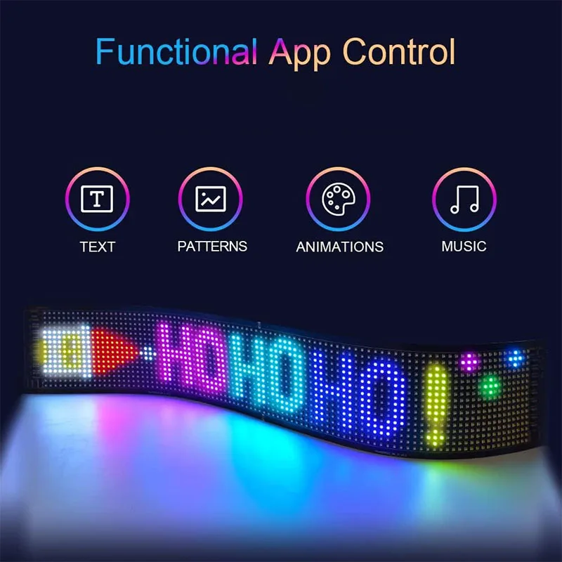 Pantalla de visualización de Panel de píxeles de matriz LED Devil Eye, grafiti de coche RGB Flexible, desplazamiento de texto, animación, tienda, luz de recordatorio, Bluetooth