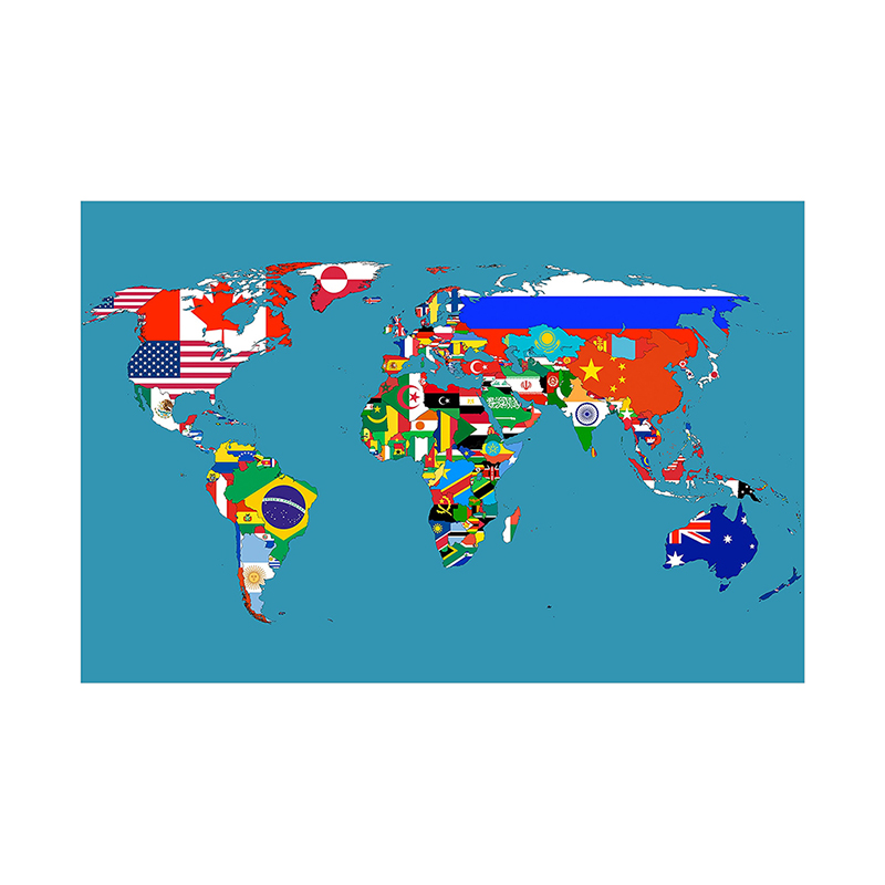 Wereldkaart 59x42cm Classic Edition Kleine Spray Canvas Posters Prints Achtergrond voor Schoolklas Kantoorbenodigdheden