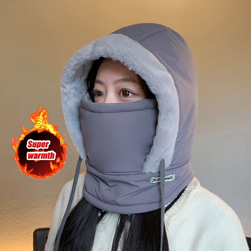 Koud weer thermische bivakmuts sjaal winter winddichte capuchon hoed pluche nekwarmer ski gezichtsmasker voor buitenactiviteiten