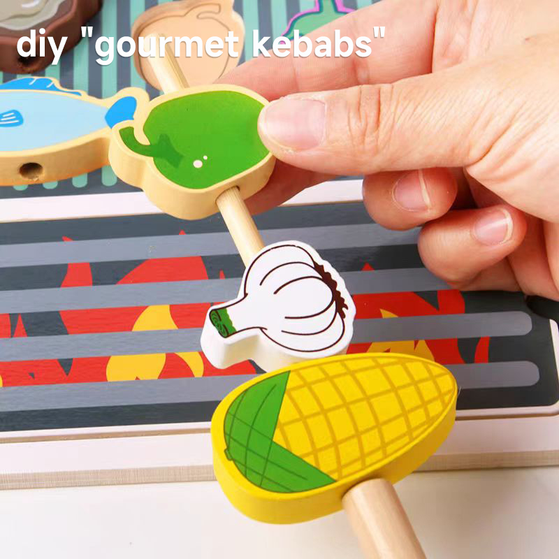 Ensemble de jouets en bois simulés pour enfants, nourriture de simulation, jouets de cuisine, interaction parent-enfant, jouets de maison de jeu