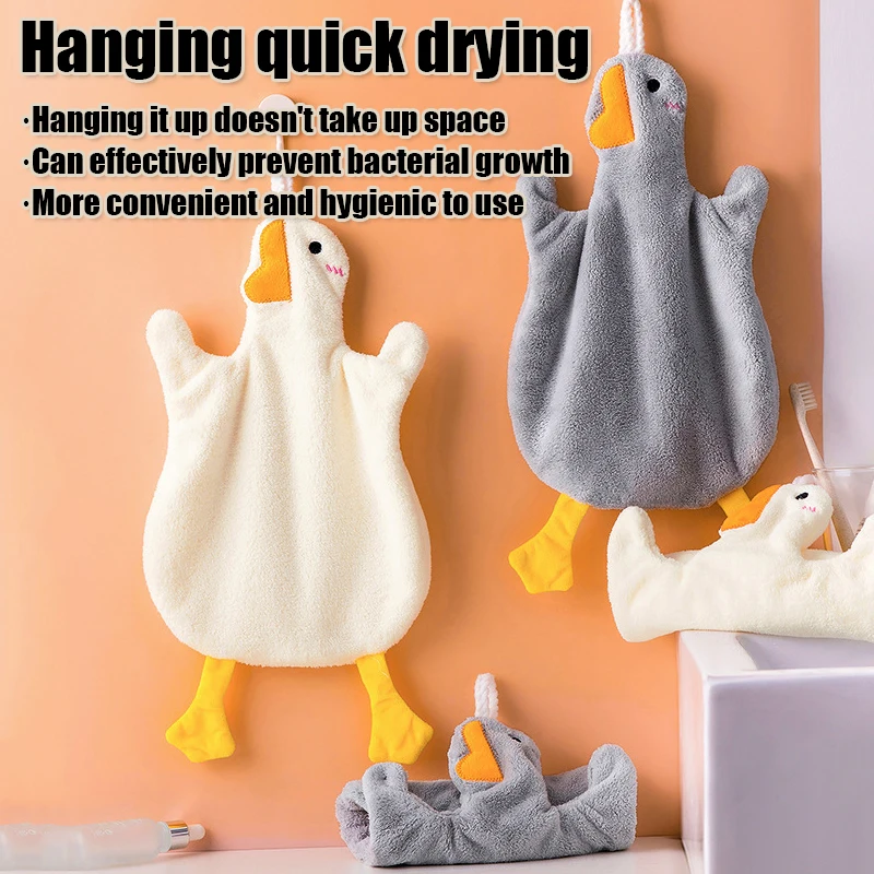 1PC Cartoon Gans Handdoek Keuken Badkamer en Toilet Handdoek Hangend Type met Super Wateropname Sneldrogend