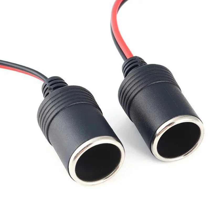 10A/20A Max 200W Car Mounted Cigarette Lighter Charger Female Socket Plug with 30cm Cable Connector Adapter Universal 12v