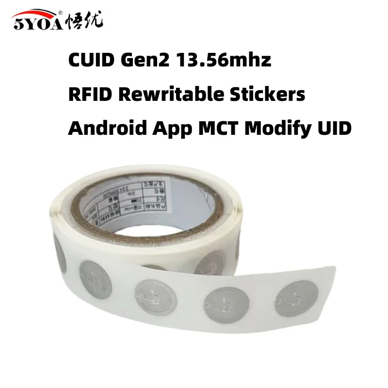 5YOA CUID Gen2 etiqueta electrónica regrabable llave inteligente NFC clon Token ISO14443 pegatina cambiable IC 13,56 Mhz RFID réplica de insignia