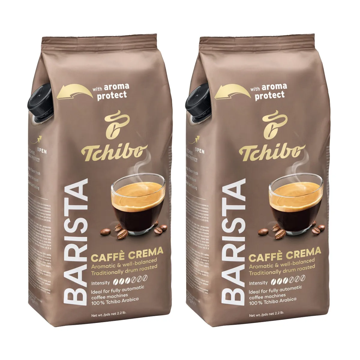 2x Kawa ziarnista TCHIBO Barista Caffe Crema 100% Arabica 1kg