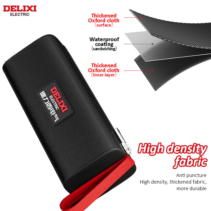 Delixi-ポータブル電動工具バッグ、オックスフォード布、収納バッグ、プロの電気技師と大工の修理ハンドバッグ、家庭用収納