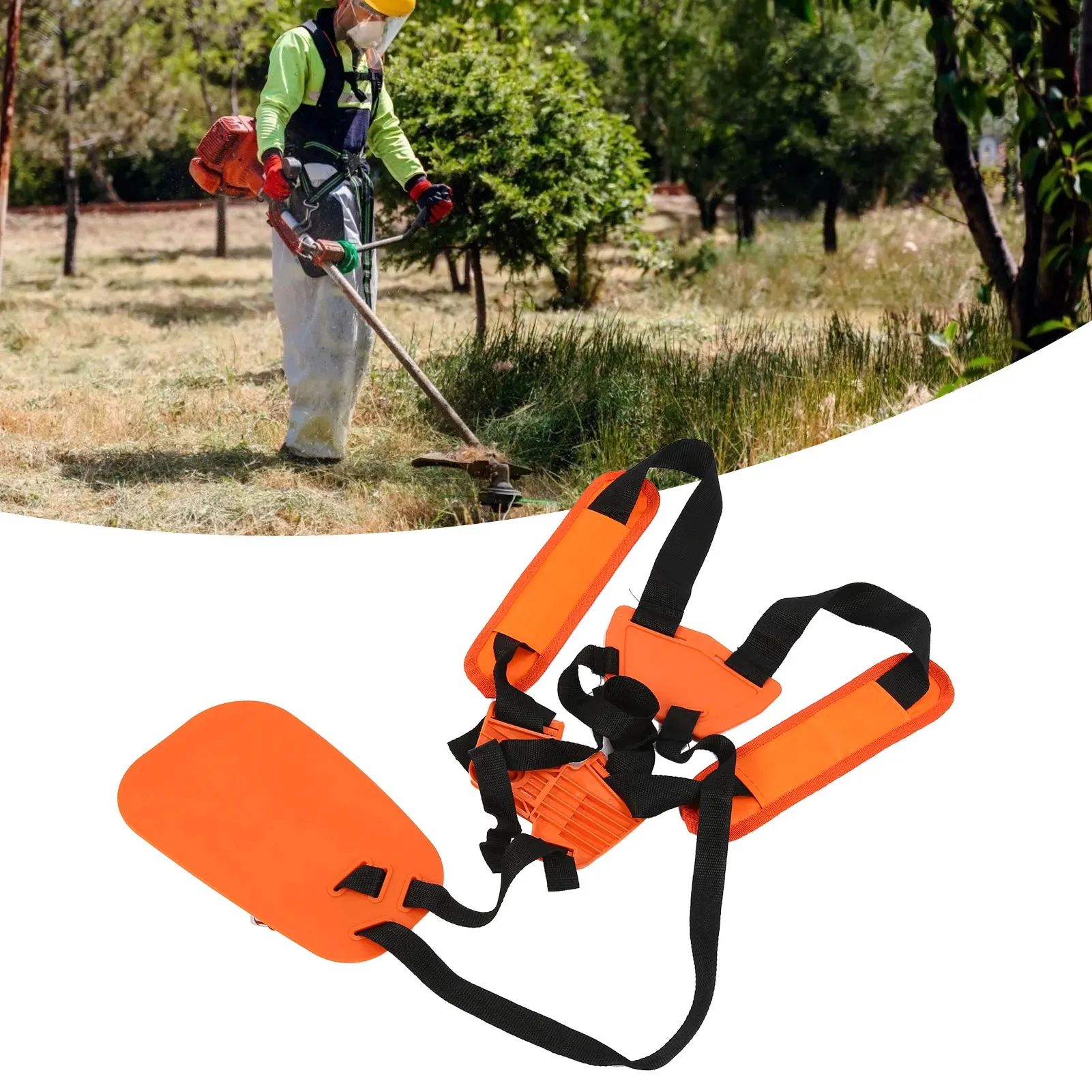 Tracolla per decespugliatore, doppia tracolla, cintura in nylon per tosaerba