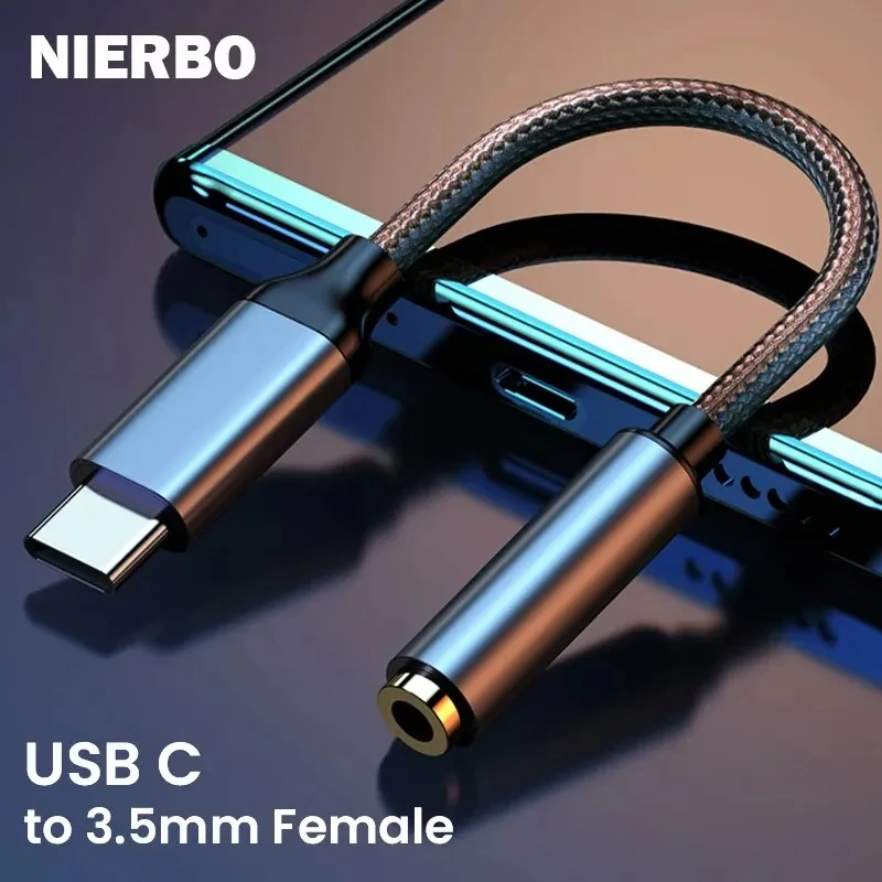 Adaptador de auriculares USB tipo C a conector de 3,5 mm Audio auxiliar todos los auriculares Cable divisor de alta fidelidad para iPhone 16 15 Samsung