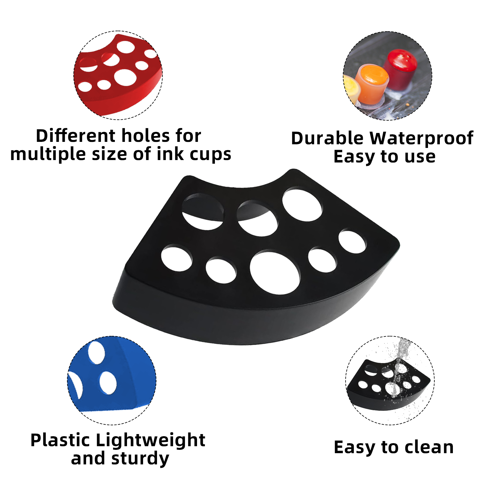 POSEIDON – support de verre d'encre de tatouage, haute qualité, 8 trous, fournitures de tatouage, accessoires de tatouage