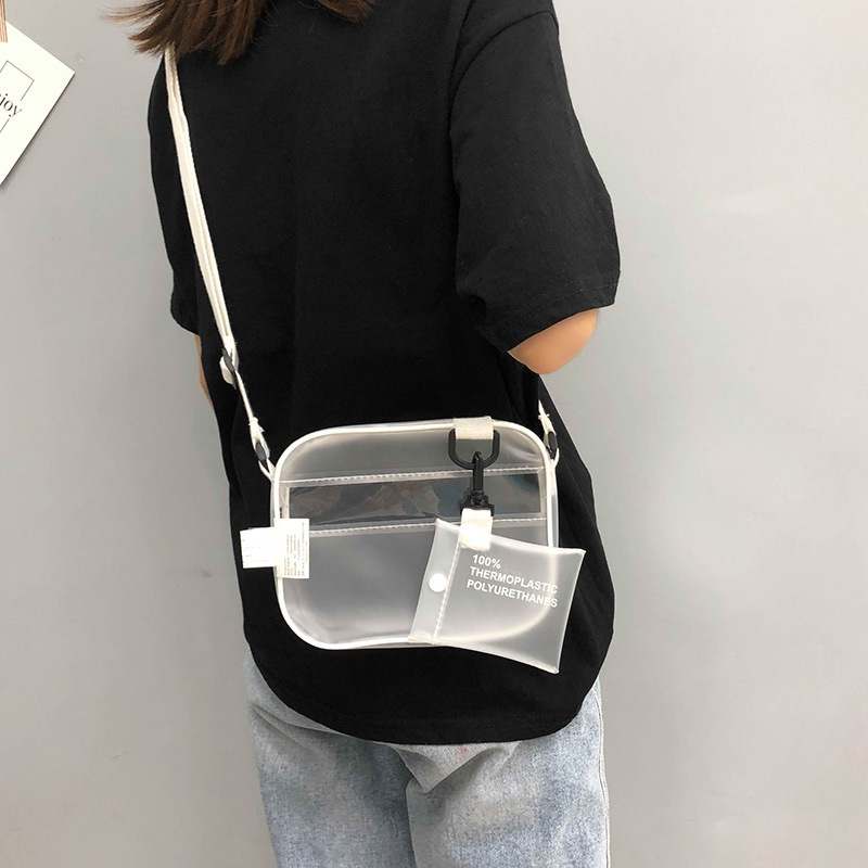 2021ฤดูร้อน Mini Crossbody กระเป๋าถุงโปร่งใส PVC Jelly กระเป๋าเกาหลีแฟชั่นไหล่หญิงกระเป๋า Sac กระเป๋าใสสำหรับผู้หญิง