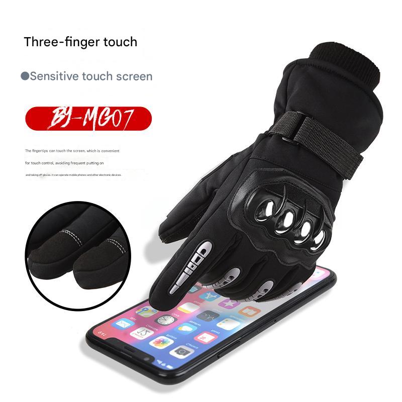 Luvas de motocicleta de couro genuíno de inverno de alta qualidade preto luvas de motocicleta de estrada de corrida