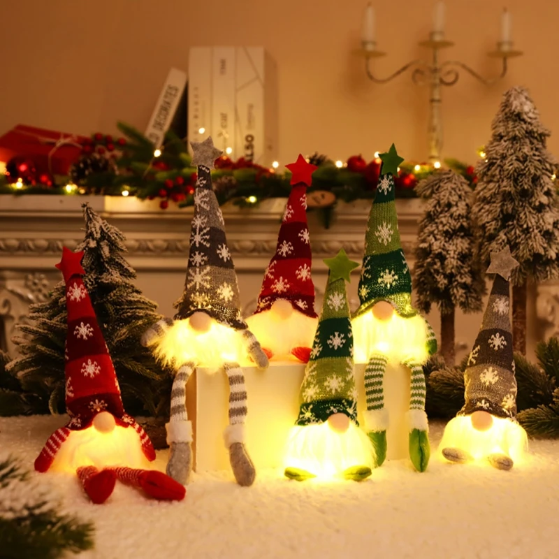새로운 6 스타일 빛나는 그놈 크리스마스 얼굴없는 인형 메리 크리스마스 홈 인테리어 Navidad Natal 선물 새해 크리스마스 선물