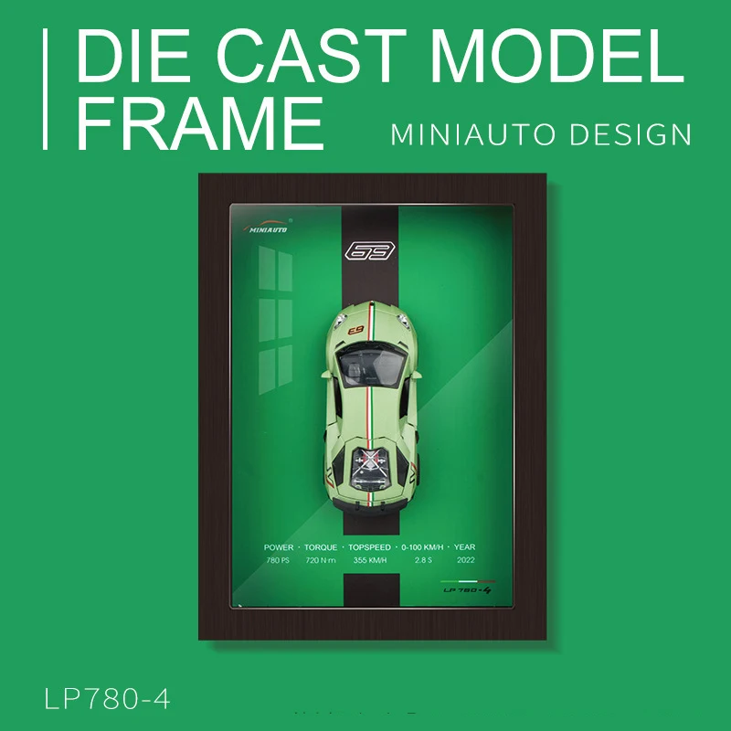 1:32 合金金属フォトフレームバージョンスポーツカーモデルシミュレーション 3D レーシングカーぶら下げ絵画コレクションキッズギフト装飾