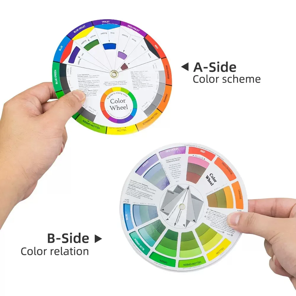 Roue de carte en papier de couleur, conception à trois niveaux, Guide de mélange, cercle Central rond, rotation pour les ongles, Microblading, tatouage, fournitures de maquillage