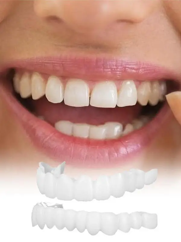 2 uds. De carillas dentales a presión para hombres y mujeres, cubren los dientes, sonrisa instantánea y segura, herramientas de higiene bucal temporales