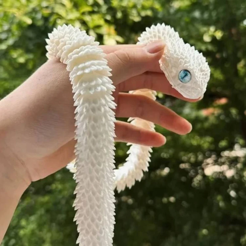 2025 New 3D Printed Snake Realistic Snake Statue Movable Joint Fidget Toys Simulation Snake Year Desk Ornament Animal Model Gift