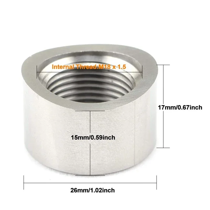 O2 sensor bung aço inoxidável montagem de oxigênio pólos e plugues adaptador m18 x 1.5 rosca entalhada estilo escape solda em bung com