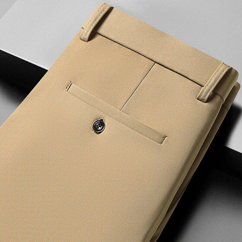 10-farbige Freizeithose, Business-Casual-Anzughose für Herren, lockere, gerade, sommerliche, dünne Stretch-Anzughose