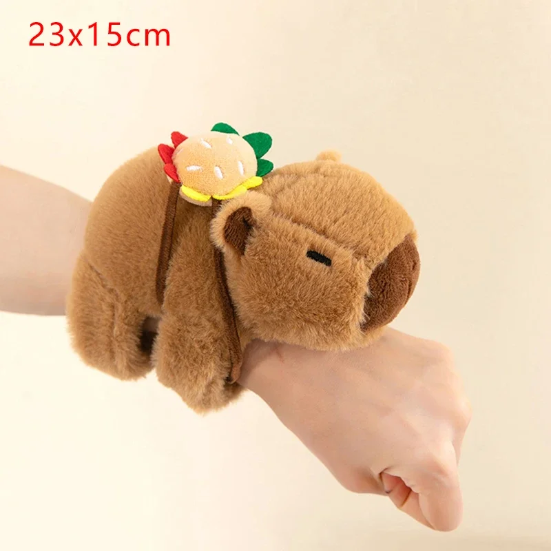 น่ารัก Capybara สัตว์ Slap Snap Wrap สายรัดข้อมือสร้อยข้อมือตุ๊กตาสัตว์ตุ๊กตา Kawaii Capybara แหวนมือสายรัดข้อมือเด็กของเล่นตลก