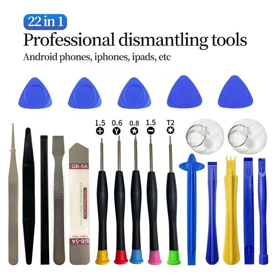 22-in-1-Set für Universal-Telefon-Reparaturwerkzeuge, Set für Mobiltelefone, iPad, Laptop, Schraubendreher, Wartungsset, Reparaturwerkzeuge, Öffnungsset