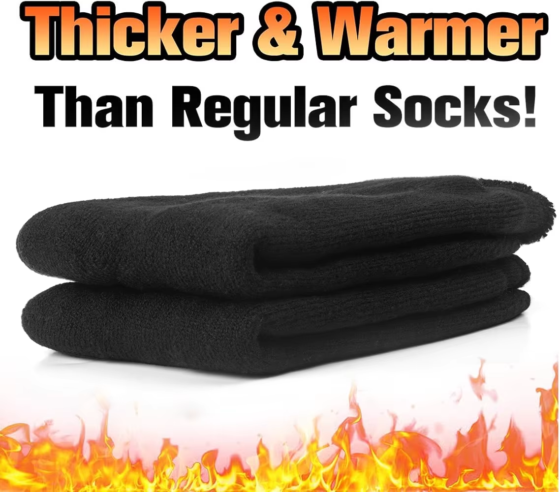 Paquete de 2 pares de calcetines térmicos de invierno para hombres y mujeres, calcetines aislados para clima frío, calcetines térmicos gruesos para senderismo al aire libre, esquí, nieve cálida