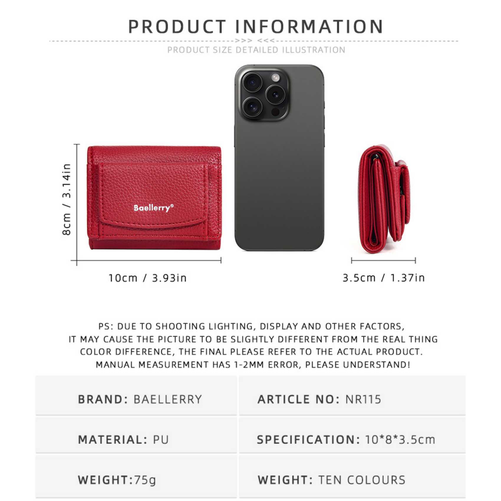 Monedero triple con múltiples tarjetas de Color liso, cartera corta informal a la moda para mujer, Mini monedero sencillo de Pu, tarjetero de regalo para mujer