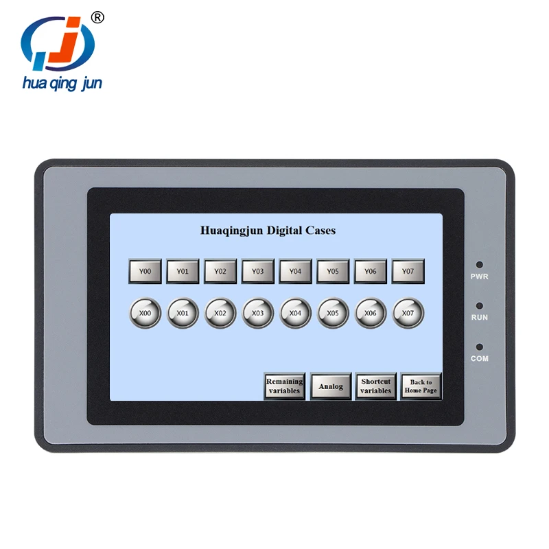 Huaqingjun 4.3 Polegadas LCD Touch Screen Ethernet RS485 232 Comunicação DC19-30V LAN RJ45 HMI para PLC