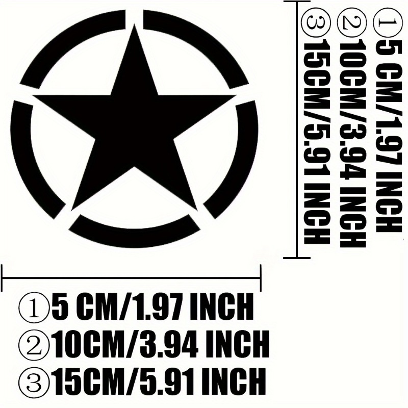 1pc exército estrela de cinco pontas reequipamento adesivos da motocicleta para tanque de combustível fender à prova dwaterproof água capacete de corrida criativo decalques do carro