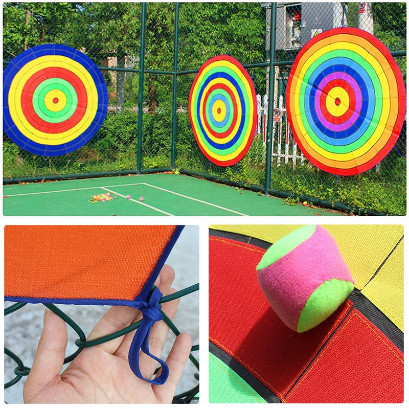 Dartboard Game Set Round Cloth Dart Board Outdoor Hrowing Sticky Ball Target Toy With 20 Balls for Parent-child Interaction Game