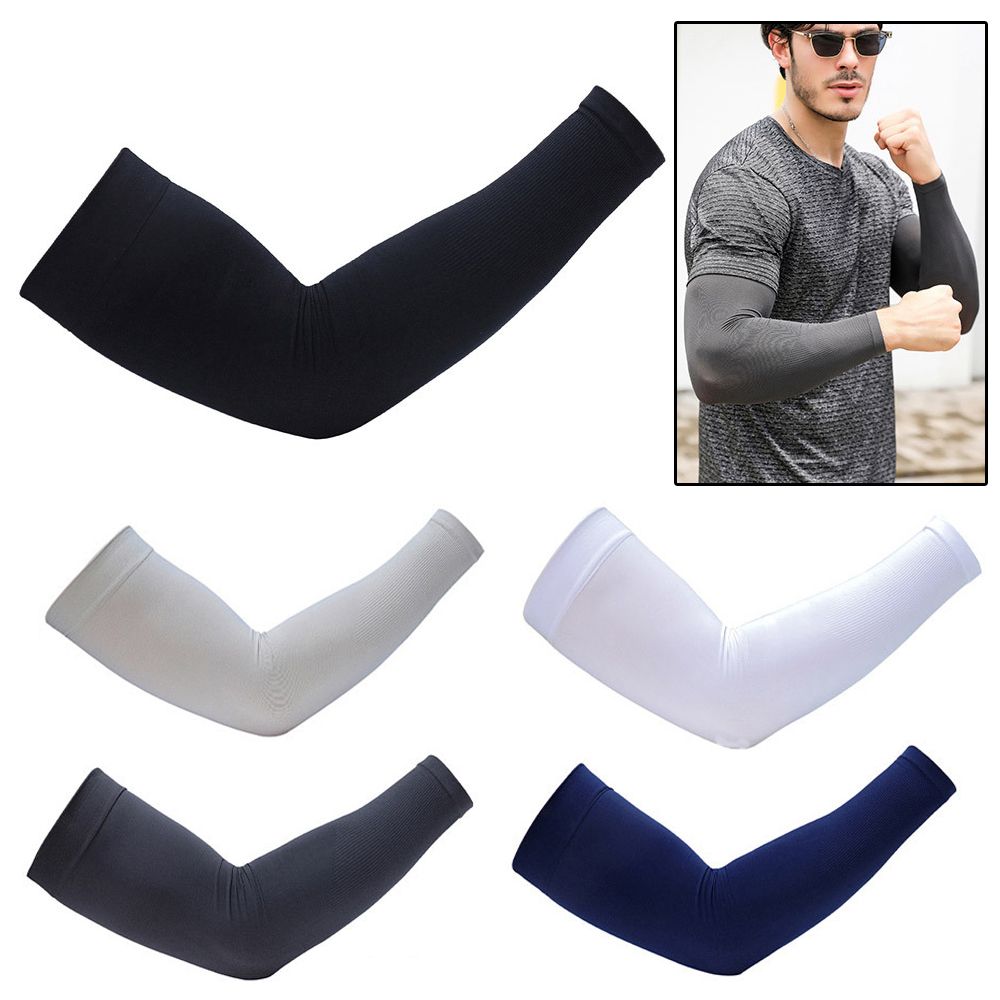 Manga antiquemaduras solares elástica para hombres y mujeres, manguito fresco de talla grande para deportes al aire libre, protector solar, manga de ciclismo, manga de bloqueo Uv sin dedos