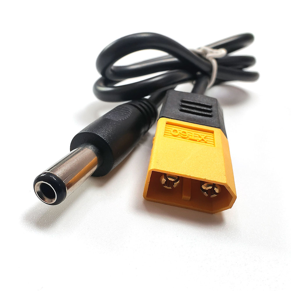 Conector bala macho xt60 para macho dc dc5525 cabo de alimentação 5.5x2.5mm adaptador para ts101 pin64 ferro de solda eletrônico
