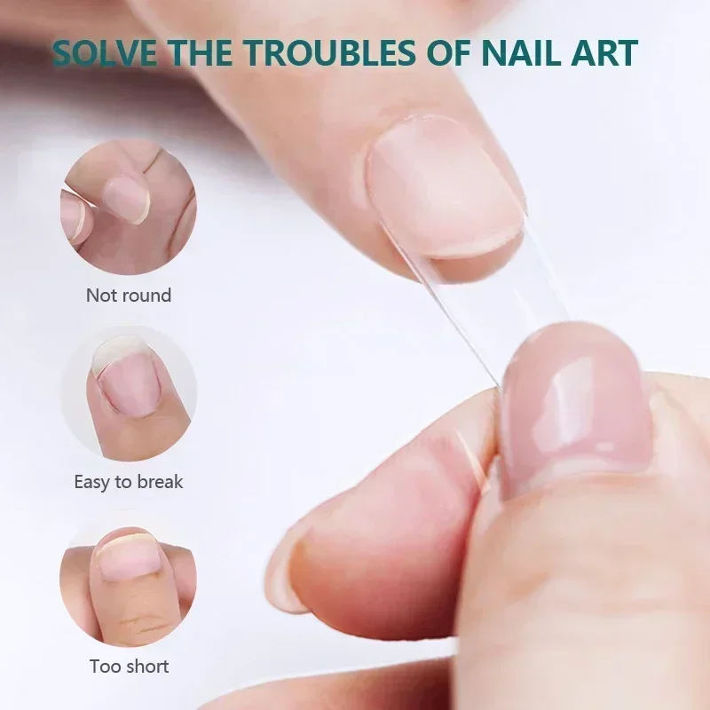 Nailpop 600 Uds PRO uñas postizas cobertura completa puntas de uñas postizas cápsulas de uñas acrílicas Material profesional puntas de Gel para remojar los dedos