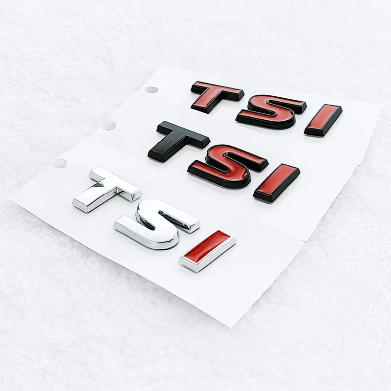 3D ABS cromo negro Logo TSI emblema letras insignia del maletero del coche para VW Polo Jetta Golf 4 5 6 7 8 MK4 MK6 MK7 TSI accesorios adhesivos