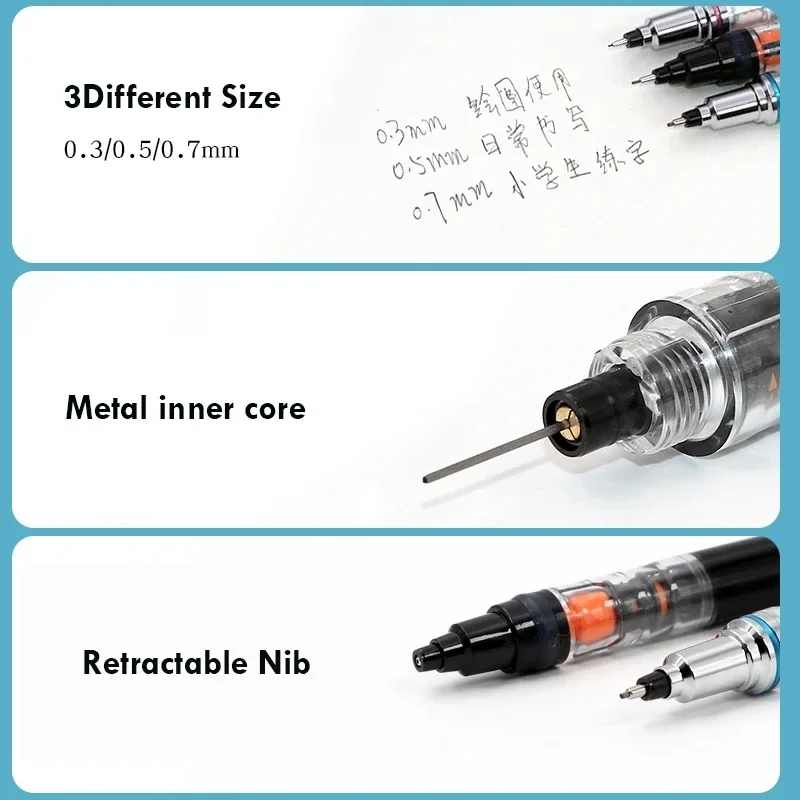 UNI-KURAトガシャープペンシル、自動回転描画、特殊鉛筆、かわいい学用品、M5-559、0.5mm、日本の文房具