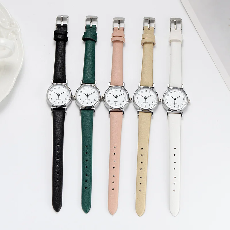 Reloj de aleación de cuarzo de marca de lujo para mujer, reloj de pulsera informal con esfera pequeña a la moda para mujer, reloj de pulsera de cuero para mujer Zegarek Damski
