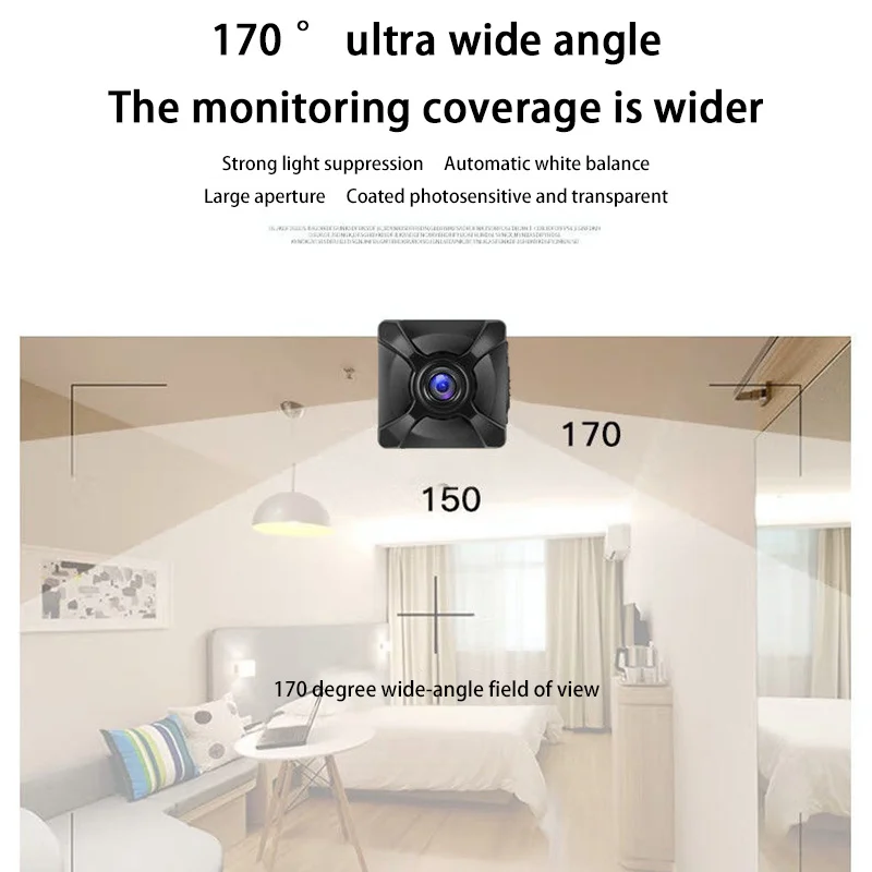 Mini cámara inalámbrica 4K, Monitor de detección de movimiento, WiFi, IP/AP, vigilancia remota recargable para el hogar con batería de larga duración
