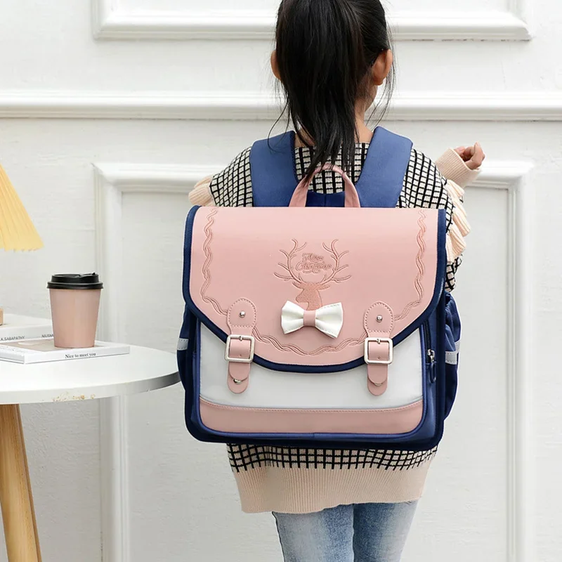 Mochilas escolares, mochila ortopédica para niñas, bonita mochila escolar impermeable para adolescentes, bolsa de libros con tapa, Mochilas infantiles para estudiantes de grado 1-3