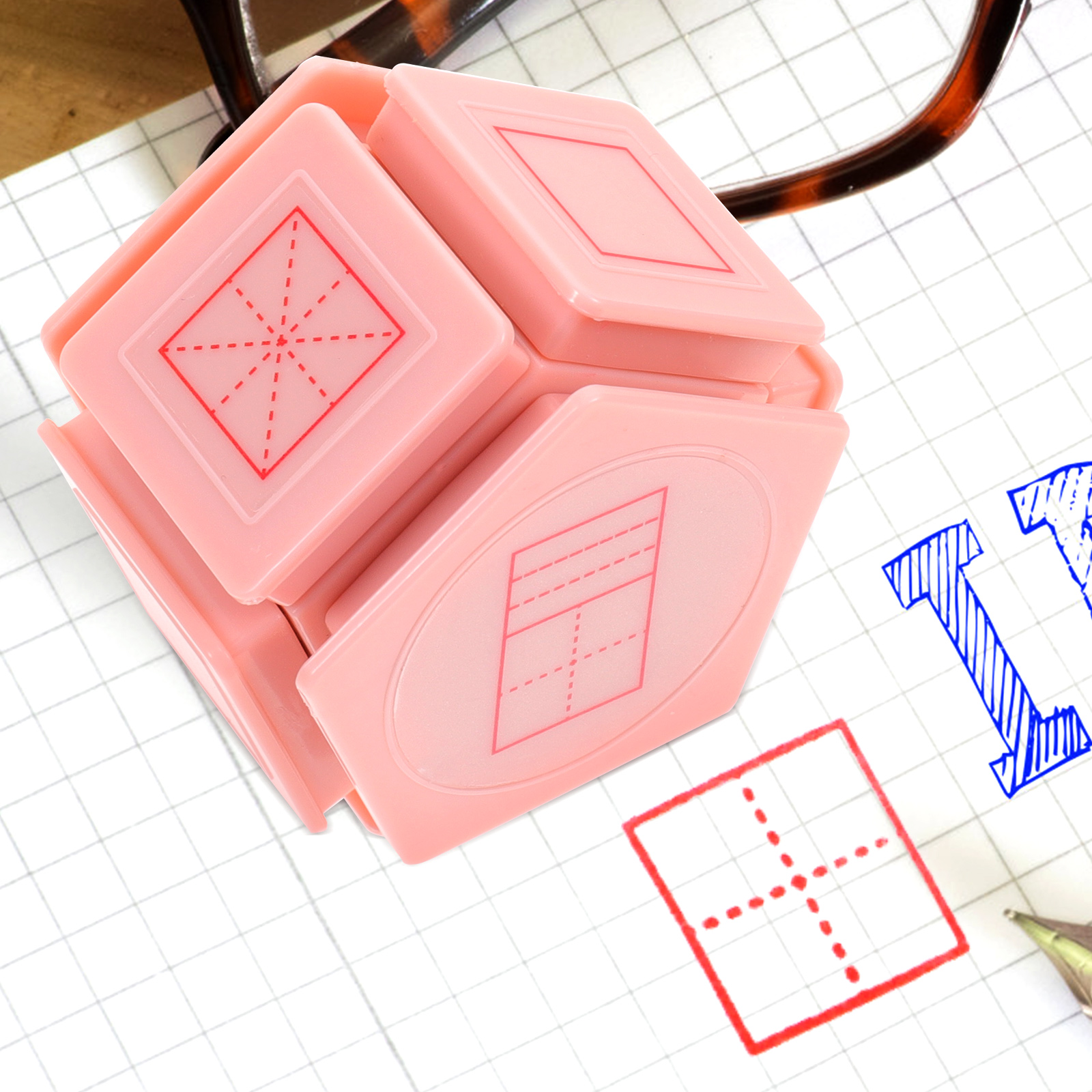 Handwriting Roller Stamp Children's Learning Chapter Letter Stamps Multi-function Teacher Multipurpose Pink Toddler Postage