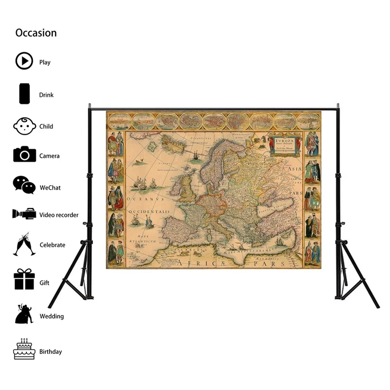 59*42Cm Retro Bản Đồ Không Dệt Vải Canvas Tranh Nghệ Thuật Treo Tường Hình Vintage Áp Phích Và In Hình Phòng Khách trang Trí Nhà Đồ Dùng Học Tập