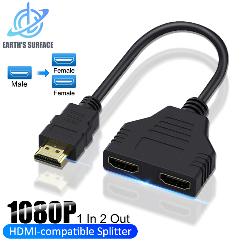 Cavo sdoppiatore compatibile HDMI 1 ingresso 2 uscite Cavo sdoppiatore a Y compatibile HDMI a doppia porta 1080P 2 per monitor portatile TV Box